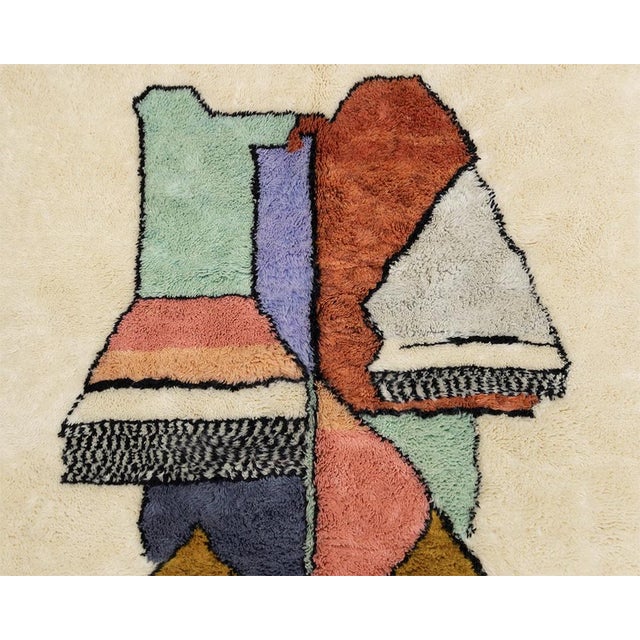 Hand-Knotted Wool Rug by Azele Studio For Sale - Image 4 of 12