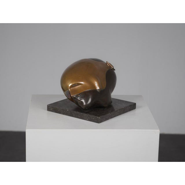 Jos Van Vreeswijk, Intriguing Bronze Sculpture, 1990s, Bronze & Stone For Sale - Image 9 of 9