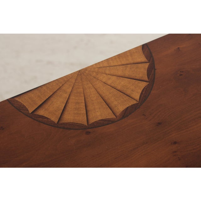 Trosby Inlaid Yew Wood Demilune Cabinet Commode For Sale - Image 10 of 18