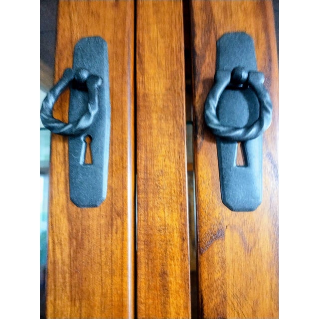 2000 - 2009 Wooden Storage Cabinet and Illuminated Display Case, Featuring a Wine Rack, Drawers, and Doors For Sale - Image 5 of 13