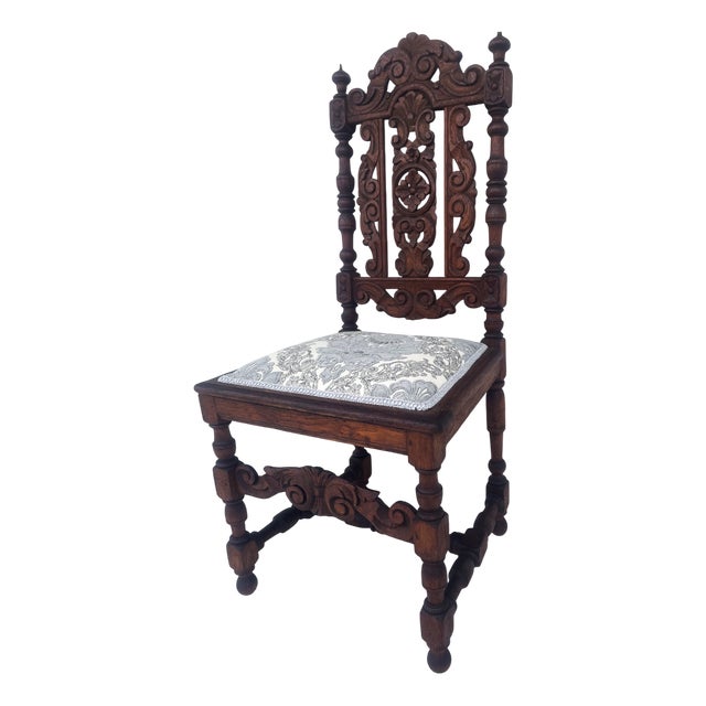 19th Century Neo-Renaissance Oak Chair For Sale