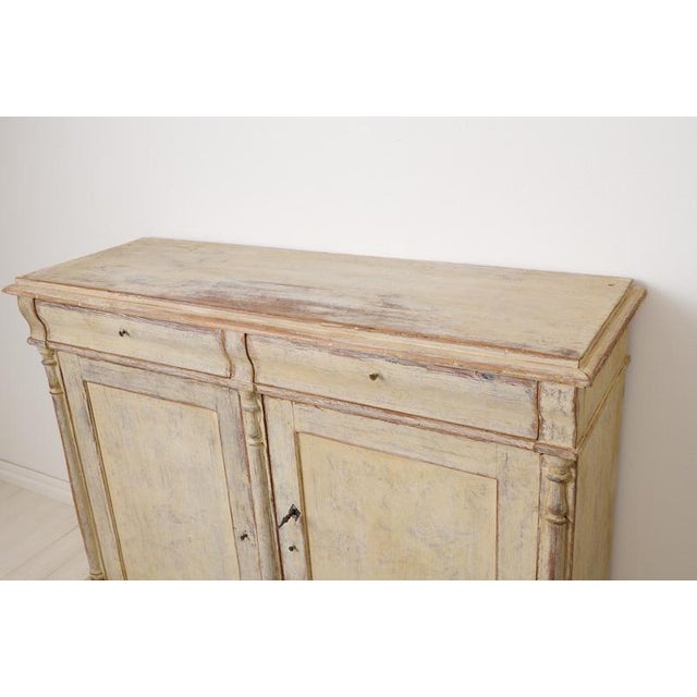 Wood Antique Northern Swedish Empire Rustic Handmade Sideboard For Sale - Image 7 of 13