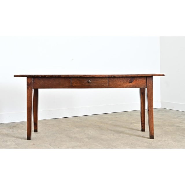 This modest console table, or server, is hand-crafted of solid oak dating to circa 1870 France. The planks of the top...