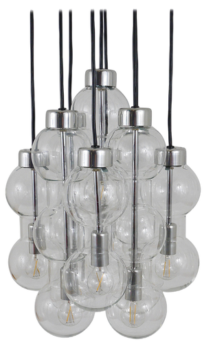 German Space Age Hourglass Chandelier, 1960s