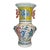 Mid 20th Century Yellow Ground Porcelain Vase With Figural Narrative and Scroll Handles For Sale