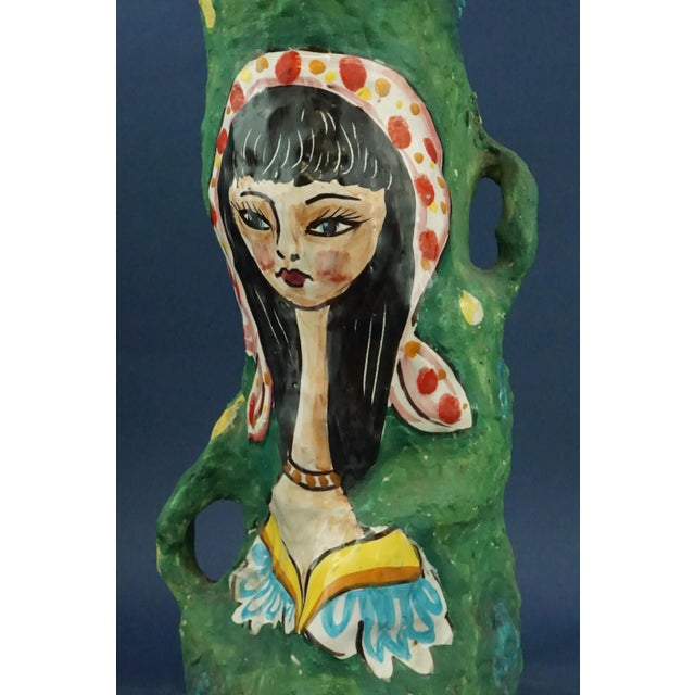 Ceramic Vase with Portrait of Woman from Pisapia, Italy, 1920s For Sale - Image 12 of 18
