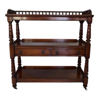 Antique English Mahogany Trolley / Server For Sale