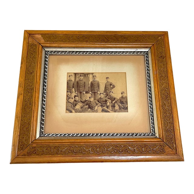 Union Civil War Photo 11 L-2 Officers & Dog Possibly Richmond Prisons In Situ For Sale