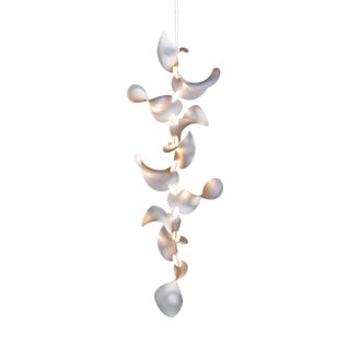 Dune 10 Vertical Cluster Light with Silver Anodized Shades by Daniel Becker for Moss Objects For Sale