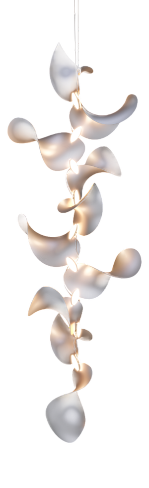 Dune 10 Vertical Cluster Light with Silver Anodized Shades by Daniel Becker for Moss Objects