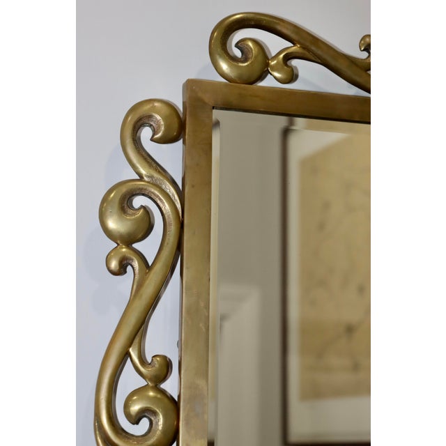 1970's Patinated Brass French Wall Mirror For Sale In New York - Image 6 of 12