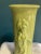 Chartreuse Vintage Chartreuse Green Ceramic Vase With Asian Woman Relief For Sale - Image 8 of 10