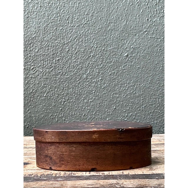 Vintage Rustic Shaker Style Wooden Oval Box For Sale - Image 17 of 17