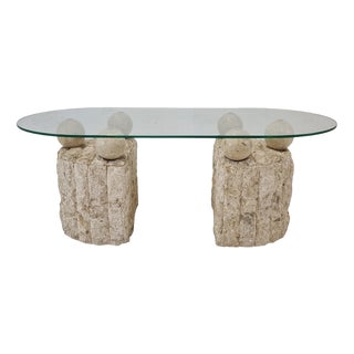 Fossil Stone Coffee Table by Magnussen Ponte, 1980s For Sale