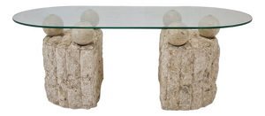 Fossil Stone Coffee Table by Magnussen Ponte, 1980s