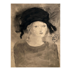 Gary Hansmann, Modern Figurative Surrealist Watercolor Painting, Drawing 'Prince of Innocence', 1984