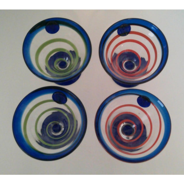 1990s Kosta Boda Royal Caribbean Hand Blown Martini-Margarita-Dessert Glasses - Set of 4 For Sale - Image 4 of 5