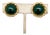 Vintage 1950s Signed Hattie Carnegie Round Goldtone Cabochon Faux-Dark Green Jade Clip Earrings-2 Pieces For Sale