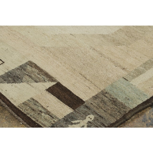 Traditional Vintage Persian Gabbeh Rug With Striped Field & Pictorial Border - Rug & Kilim For Sale - Image 3 of 8