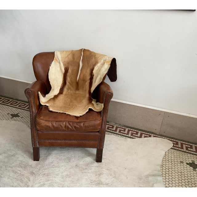 Vintage Distressed Brown Leather Club Chair For Sale - Image 15 of 17