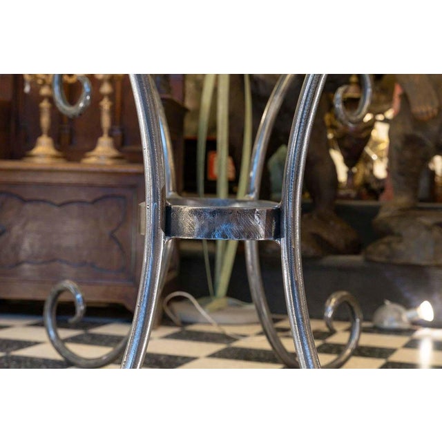 Dining Table in Wrought Iron with Glass Top, 20th Century For Sale - Image 3 of 6