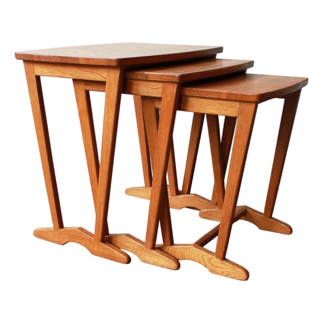 Vintage Danish Nesting Tables, 1960s, Set of 3 For Sale
