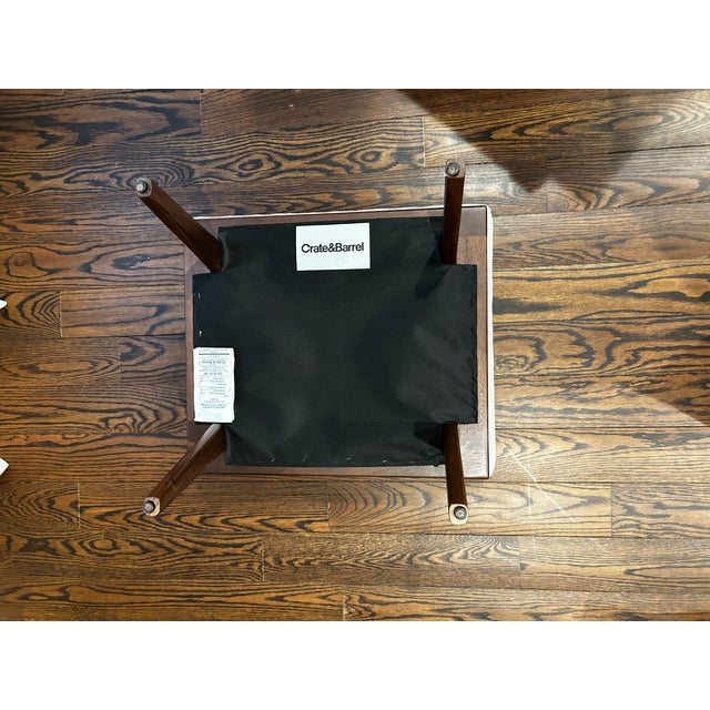 Crate & Barrel Cavett Wood Accent Chair & Ottoman — Excellent Condition For Sale - Image 12 of 15