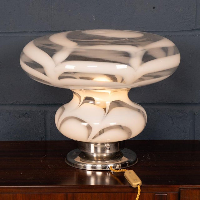 1970s Vintage 20th Century Italian Hand-Blown Murano Glass Table Lamp, 1970s For Sale - Image 5 of 15