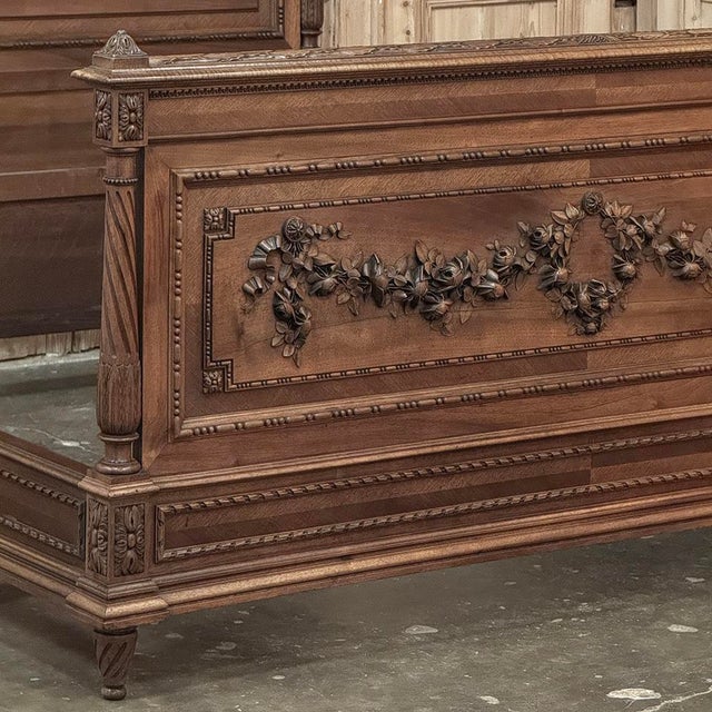 19th Century French Louis XVI Walnut Bed For Sale - Image 13 of 18