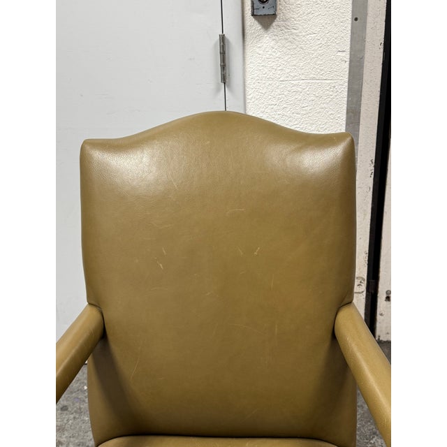 Textile Ethan Allen Clarke Leather Office Chair For Sale - Image 7 of 12