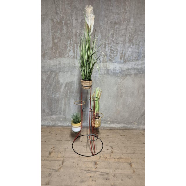 Vintage Multi-Tier Flower Stand in Painted Metal, Czechoslovakia, 1940s For Sale - Image 3 of 11