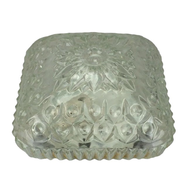 Mid-Century Space Age Lamp Flush Mount in Glass, 1960s For Sale