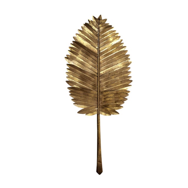 Late 20th Century Group of Three Vintage Metal Palm Leaf Sculptures For Sale - Image 5 of 10