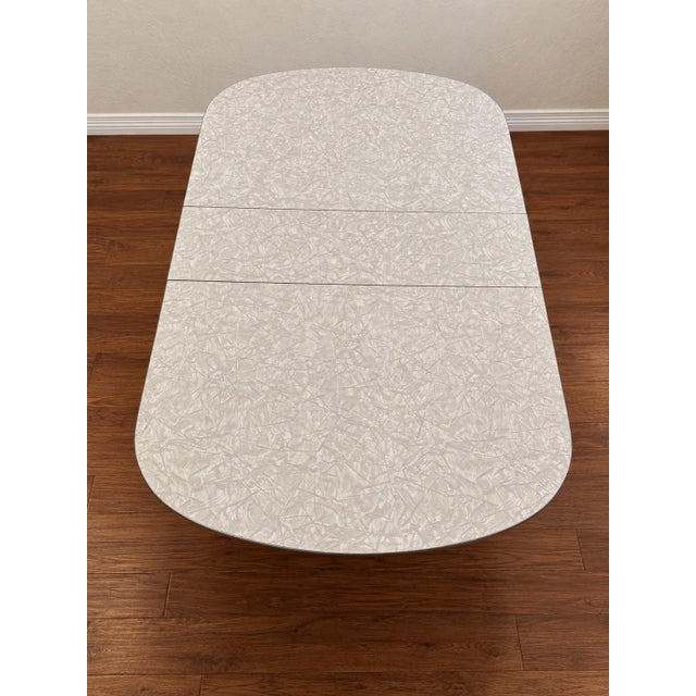 Mid-Century Modern Vintage MCM Chrome & Cracked-Ice Formica Table For Sale - Image 3 of 5
