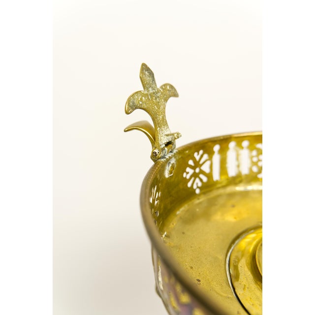 Brass Victorian Era Brass Kettle Floor Stand With Burner For Sale - Image 8 of 8