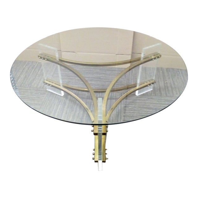Vintage Charles Hollis Jones Lucite Brass Coffee Table on Sale for $849 Read Below For Sale