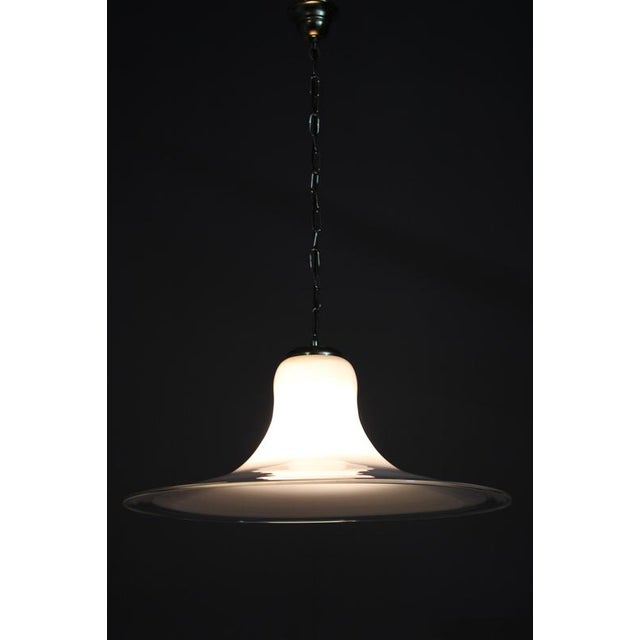 Mid-Century Modern Italian Glass and Brass Pendant Light, 1960s For Sale - Image 11 of 12
