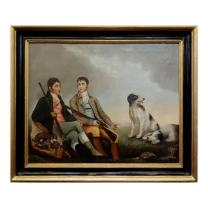 James Northcote -Hunters With Dogs -18th Century Oil Painting