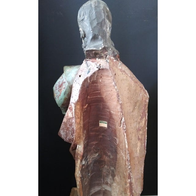 18th Century Spanish Carved Gilt and Polychrome Wood Saint Paul For Sale - Image 4 of 8