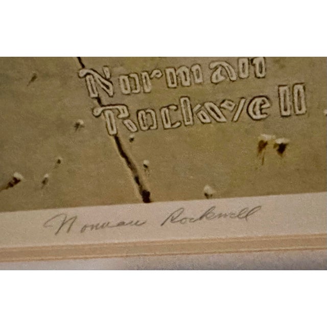 Mid 20th Century Mid 20th Century Signed Norman Rockwell Collotype Print. “Spring Flowers” For Sale - Image 5 of 7