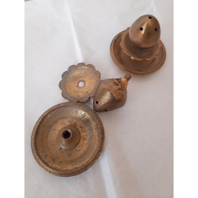 Indian Brass Incense Stick Holders Miniature Pair For Sale - Image 4 of 8