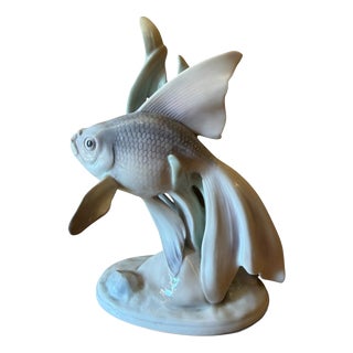 Porcelain Fish Figurine by Metzler & Ortloff, 1920s For Sale