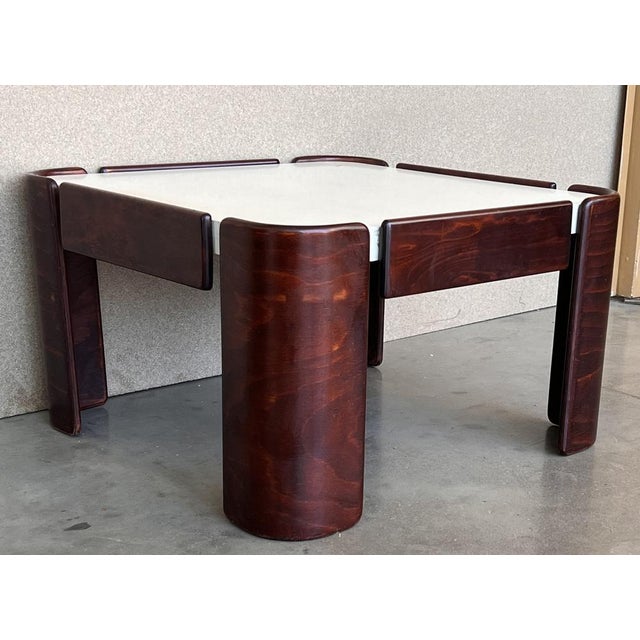 Wood Mid-Century Modern Coffee Tables with Curved Legs and White Top, 1950s, Set of 2 For Sale - Image 7 of 9