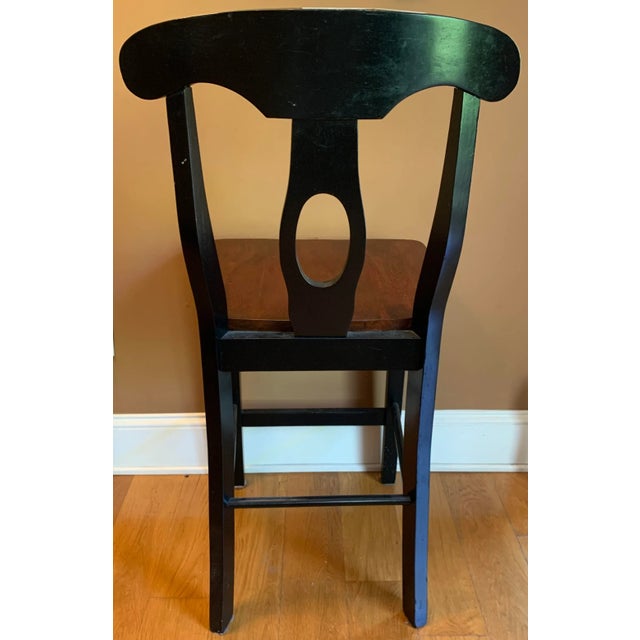 Traditional 1990s Vintage Wood Bar Stool For Sale - Image 3 of 12