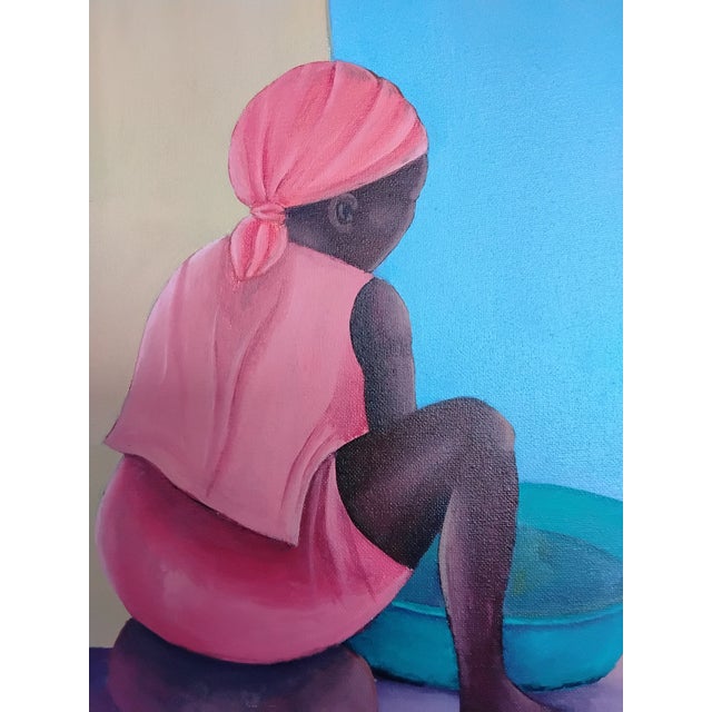 "Sitting Woman In Pink," is a beautiful display of wisely chosen colors, giving dimension and fine detail, while remaining...