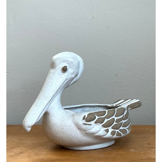 Off-white Vintage Ceramic Pelican Bowl For Sale - Image 8 of 12