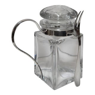 Baccarat French Art Deco Crystal Pickle Jar Castor For Sale