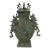 Green Gray Metal Carved Ritual Fengshui Vessel Display Art For Sale