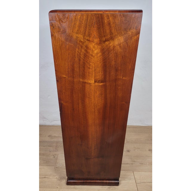 Mid-Century Art Deco Style Walnut Tall Boy, 1950s For Sale - Image 15 of 18