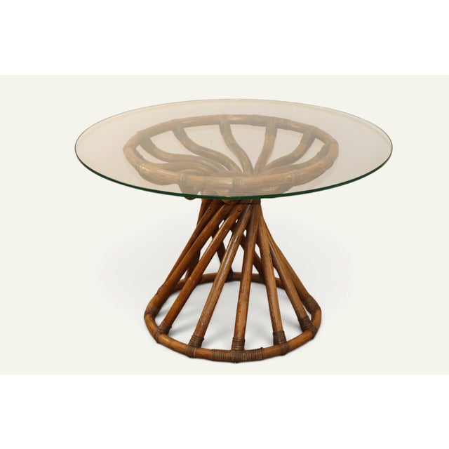 Bamboo and Glass Table by Bernard Govin for Eguizier, 1970s For Sale - Image 18 of 18